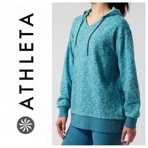 ATHLETA Women’s Hoodie Sundown Alliance Teal Athletic Pullover Oversize Warm